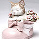 Kitten In Shoe Figurine