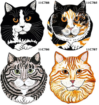 Five Pedigree Cat Plates