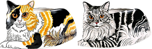 Nina's Cats At Rest Vases/Planters